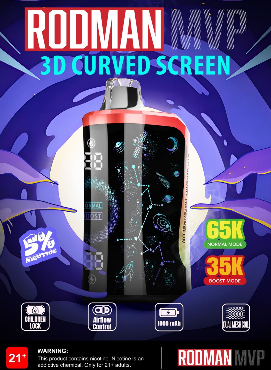 Rodman MVP 65K Disposable 28mL 50mg (5/pack)