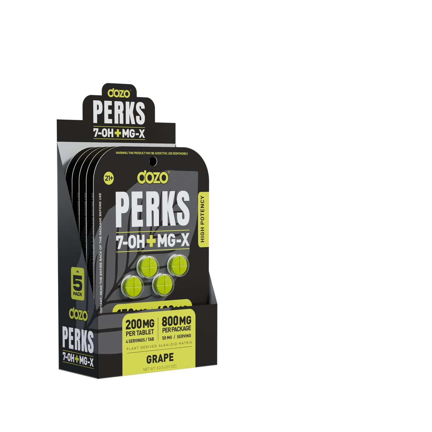 Dozo 7-Hydroxy + MG-X Perks Tablet 4ct 200mg (SINGLE)