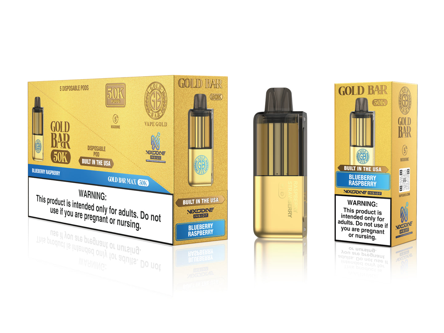 Gold Bar Max 50K Nixodine Disposable Pod (5/pack)