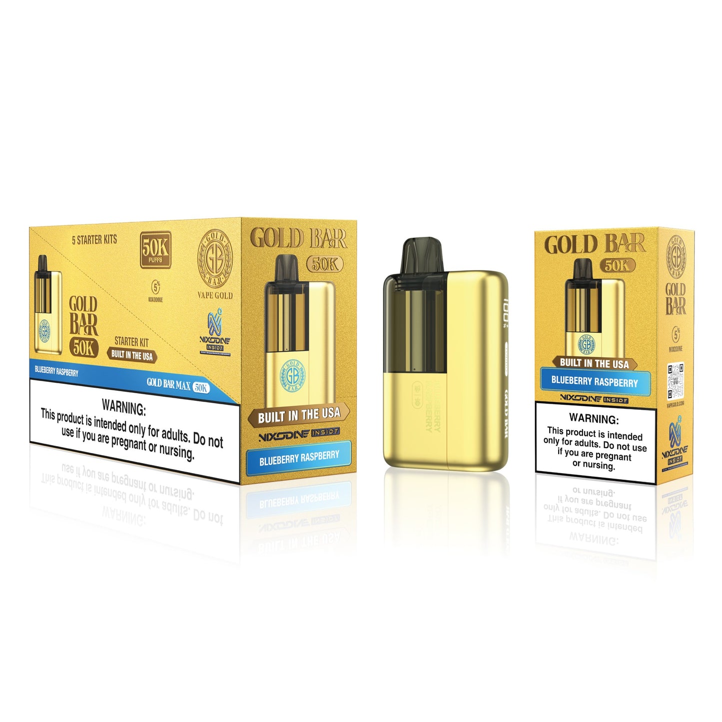 Gold Bar Max 50K Nixodine Disposable Kit (5/pack)
