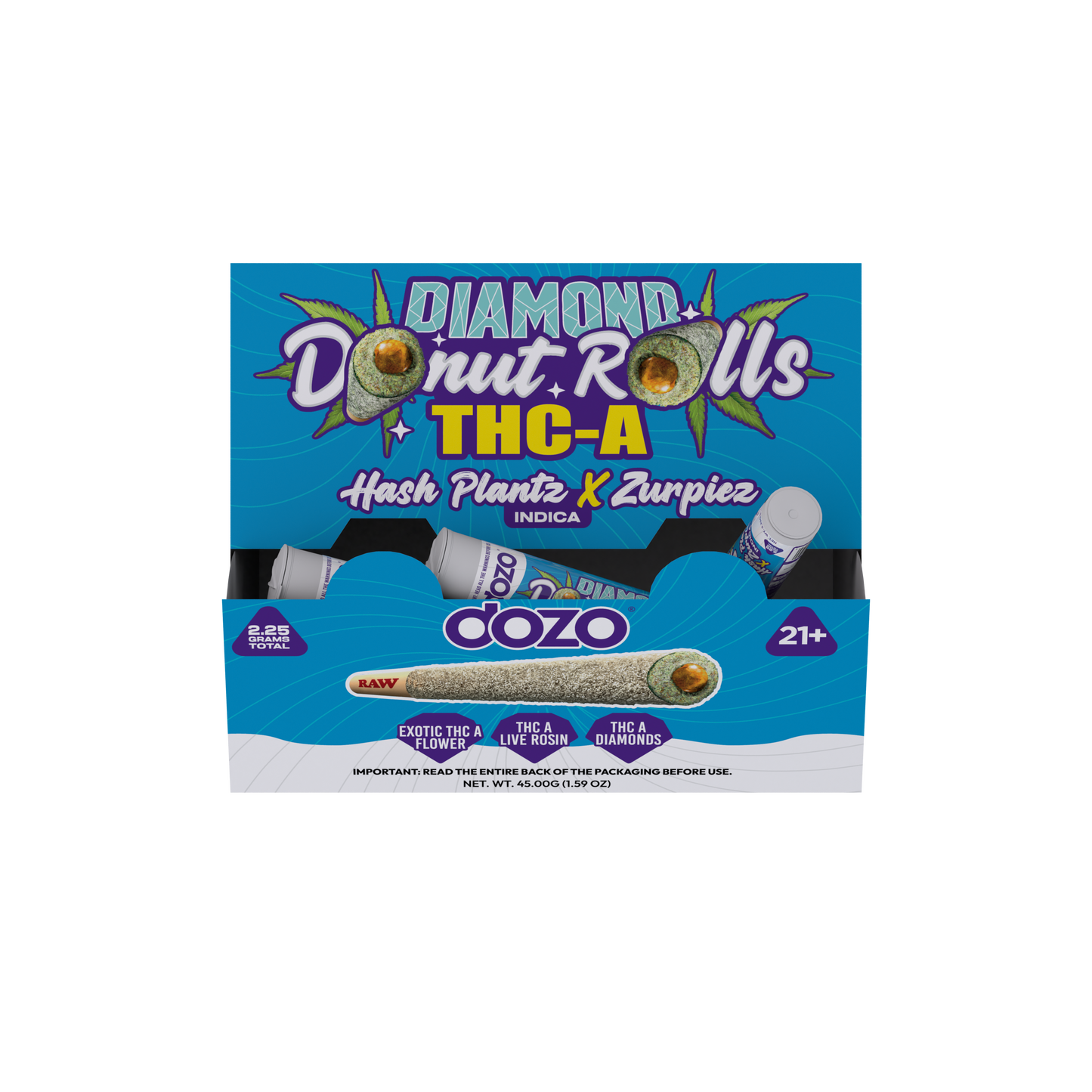 Dozo Diamond Donut THC-A Pre Roll 2.25g (20/pack)