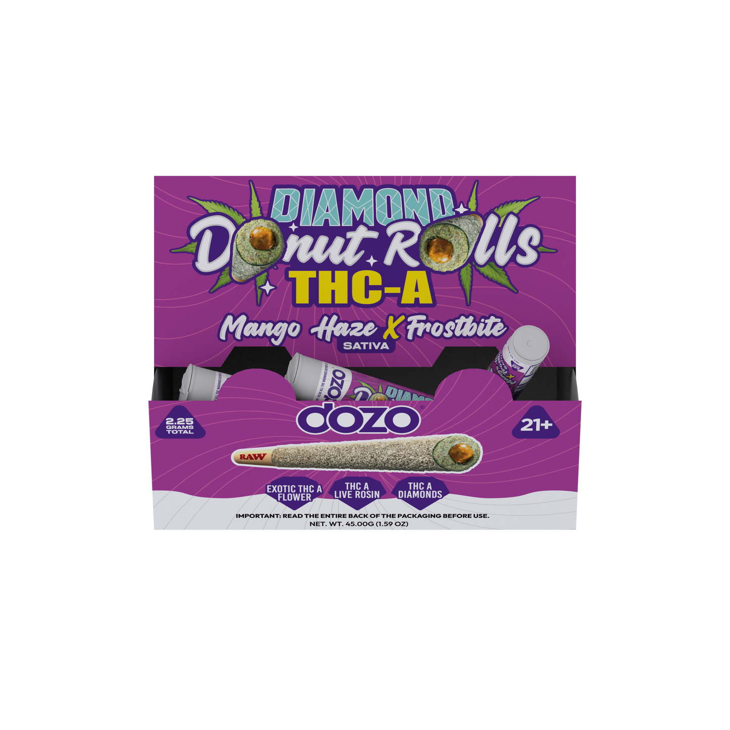 Dozo Diamond Donut THC-A Pre Roll 2.25g (20/pack)