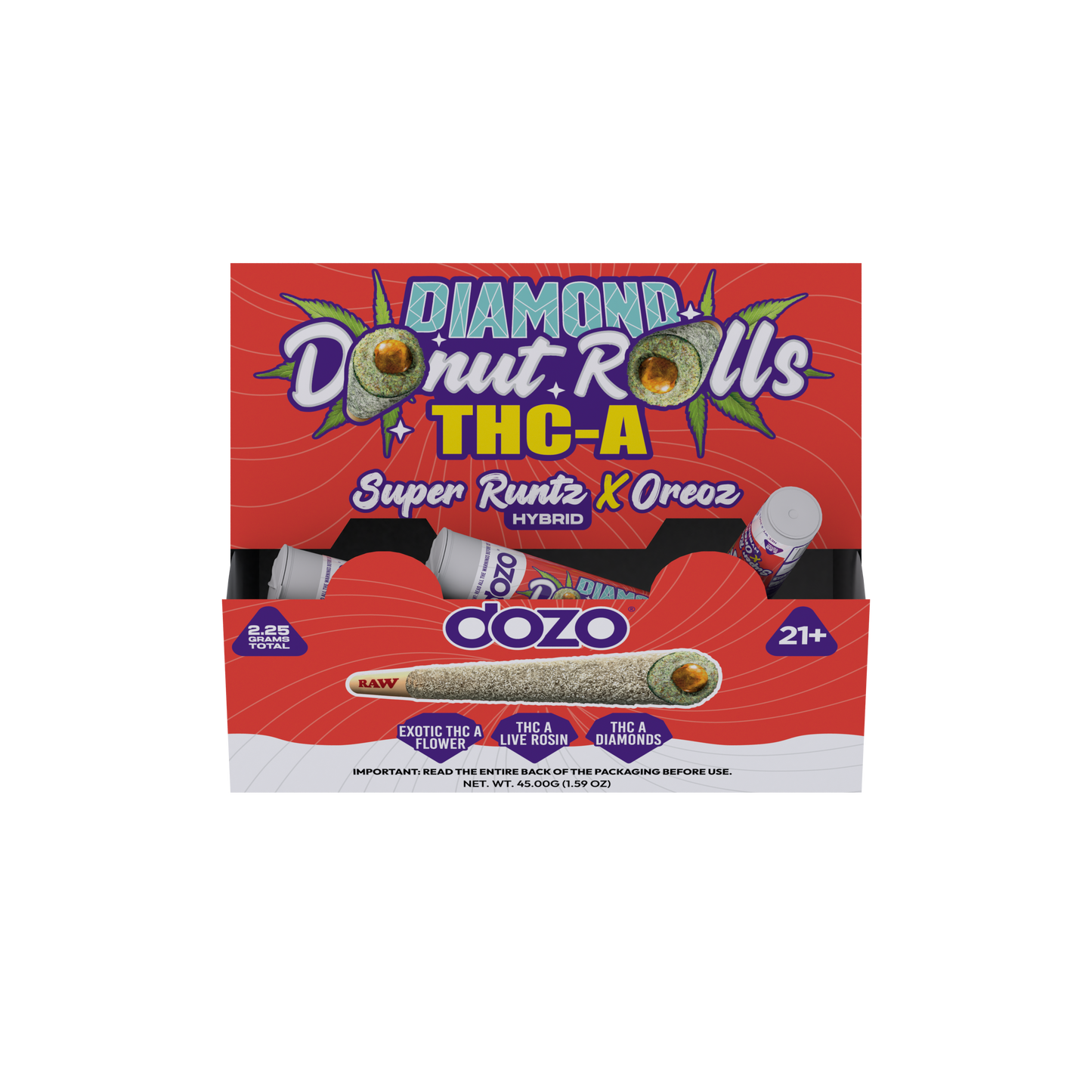 Dozo Diamond Donut THC-A Pre Roll 2.25g (20/pack)