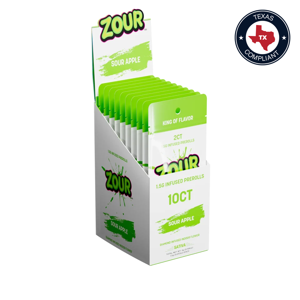 Zour Stash Diamond Infused Pre Roll - Texas Compliant