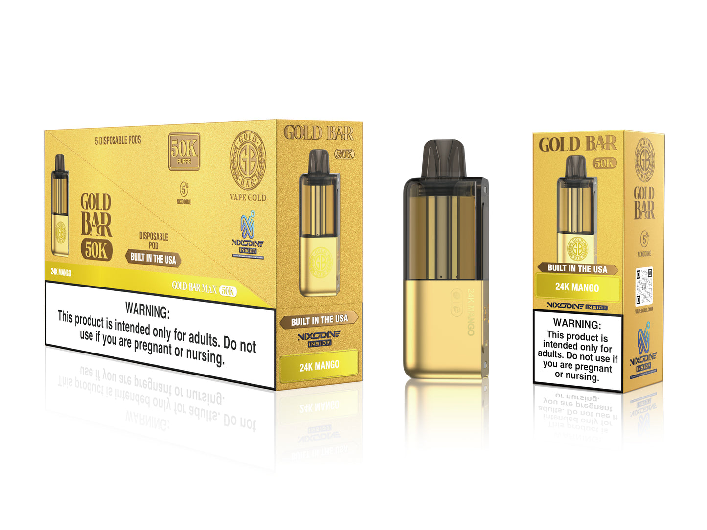 Gold Bar Max 50K Nixodine Disposable Pod (5/pack)