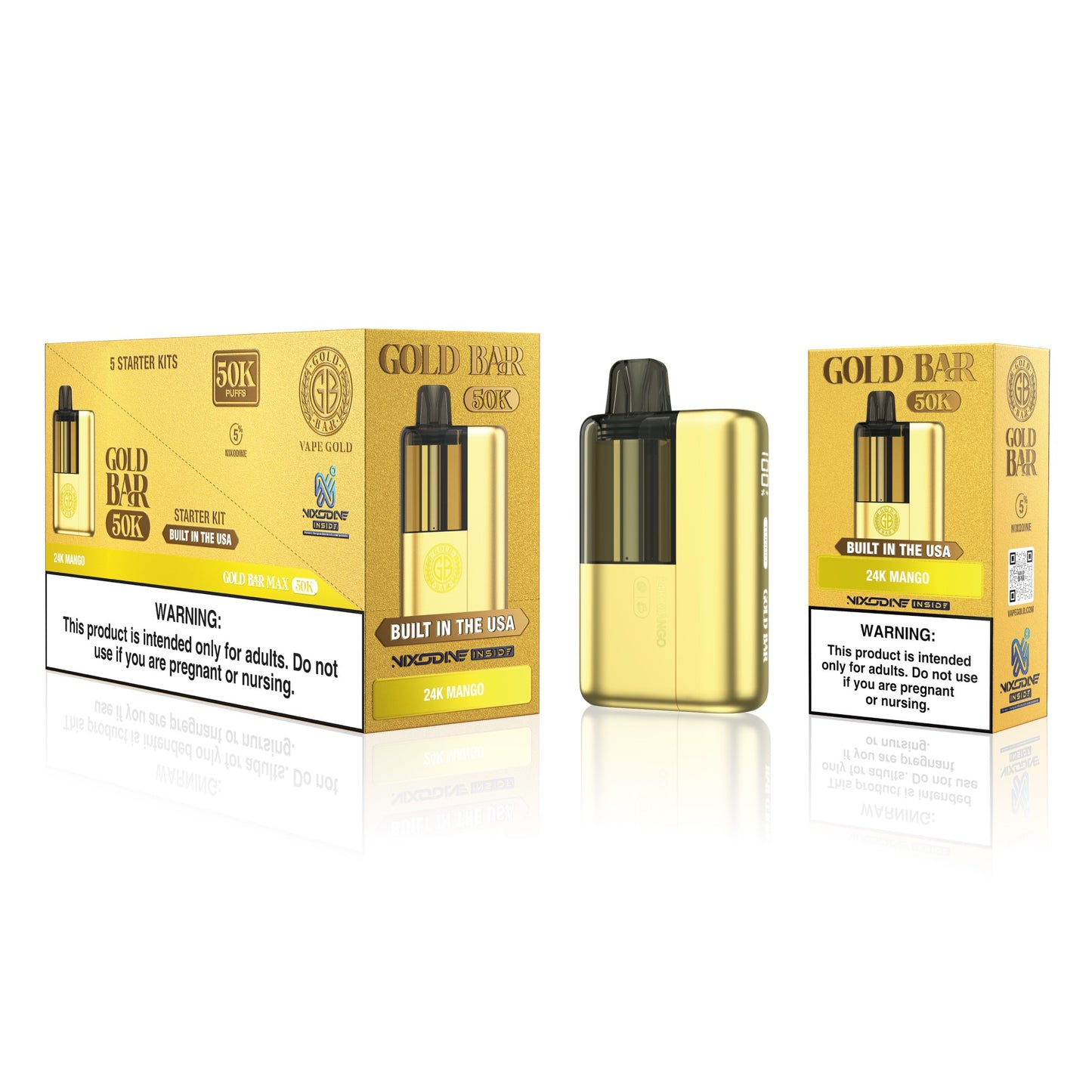 Gold Bar Max 50K Nixodine Disposable Kit (5/pack)