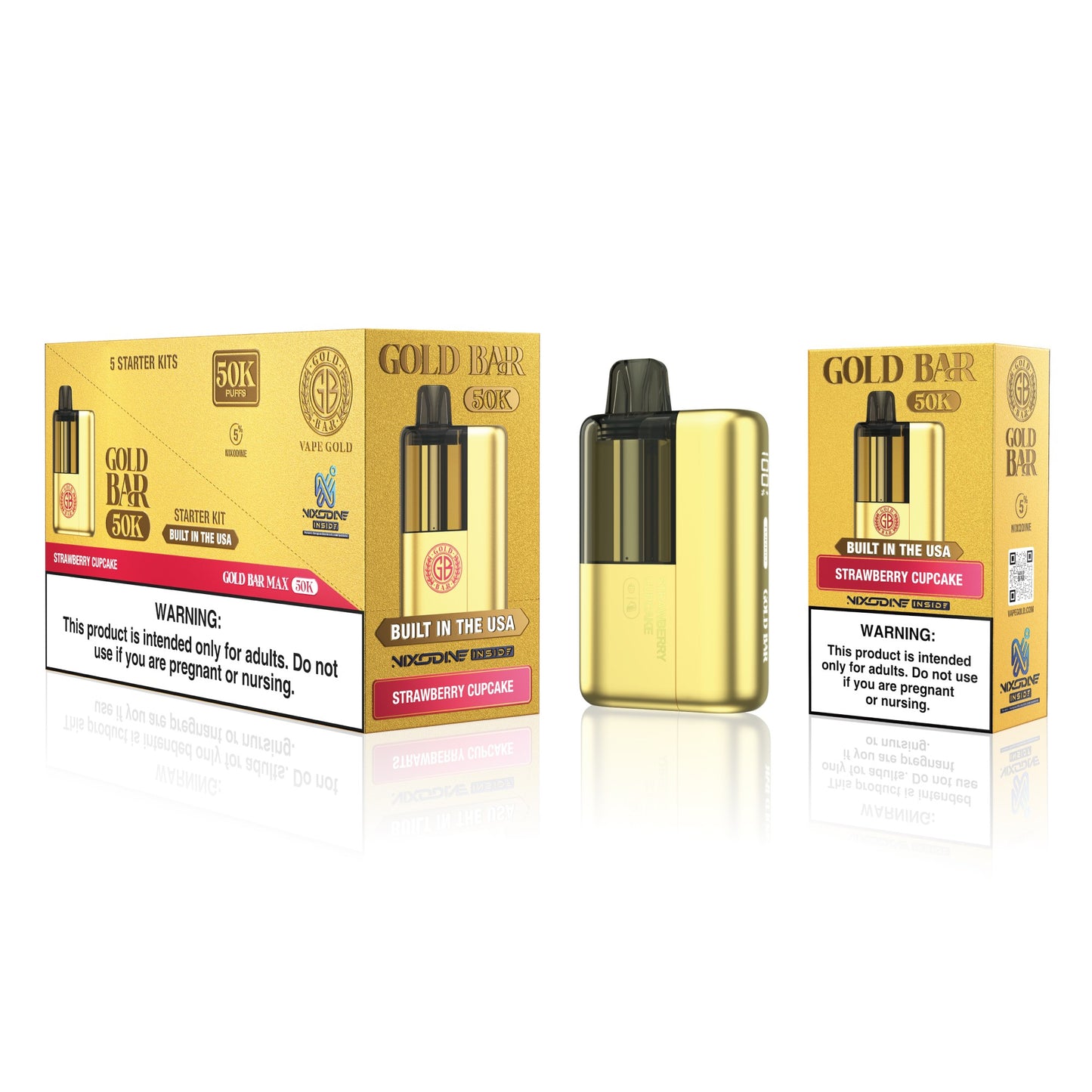 Gold Bar Max 50K Nixodine Disposable Kit (5/pack)