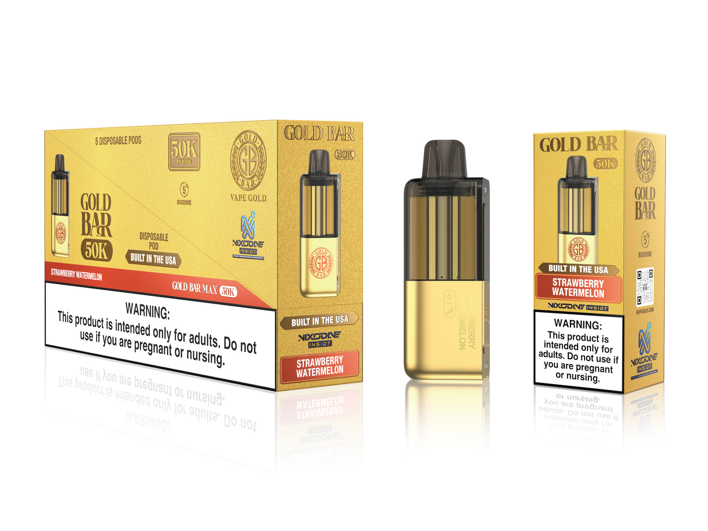 Gold Bar Max 50K Nixodine Disposable Pod (5/pack)
