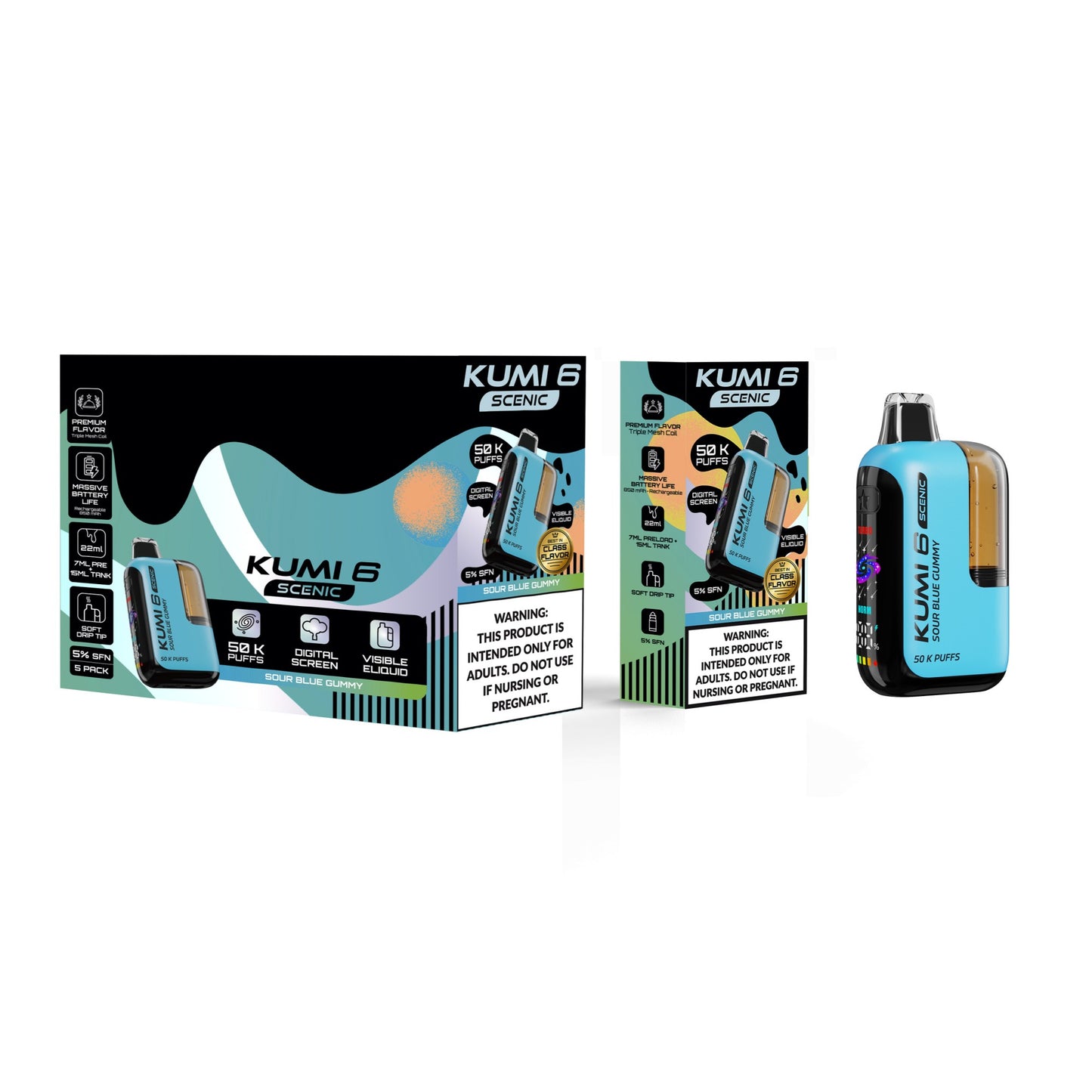 KUMI Six Scenic 50K Disposable 22mL (5/pack) [DROPSHIP]