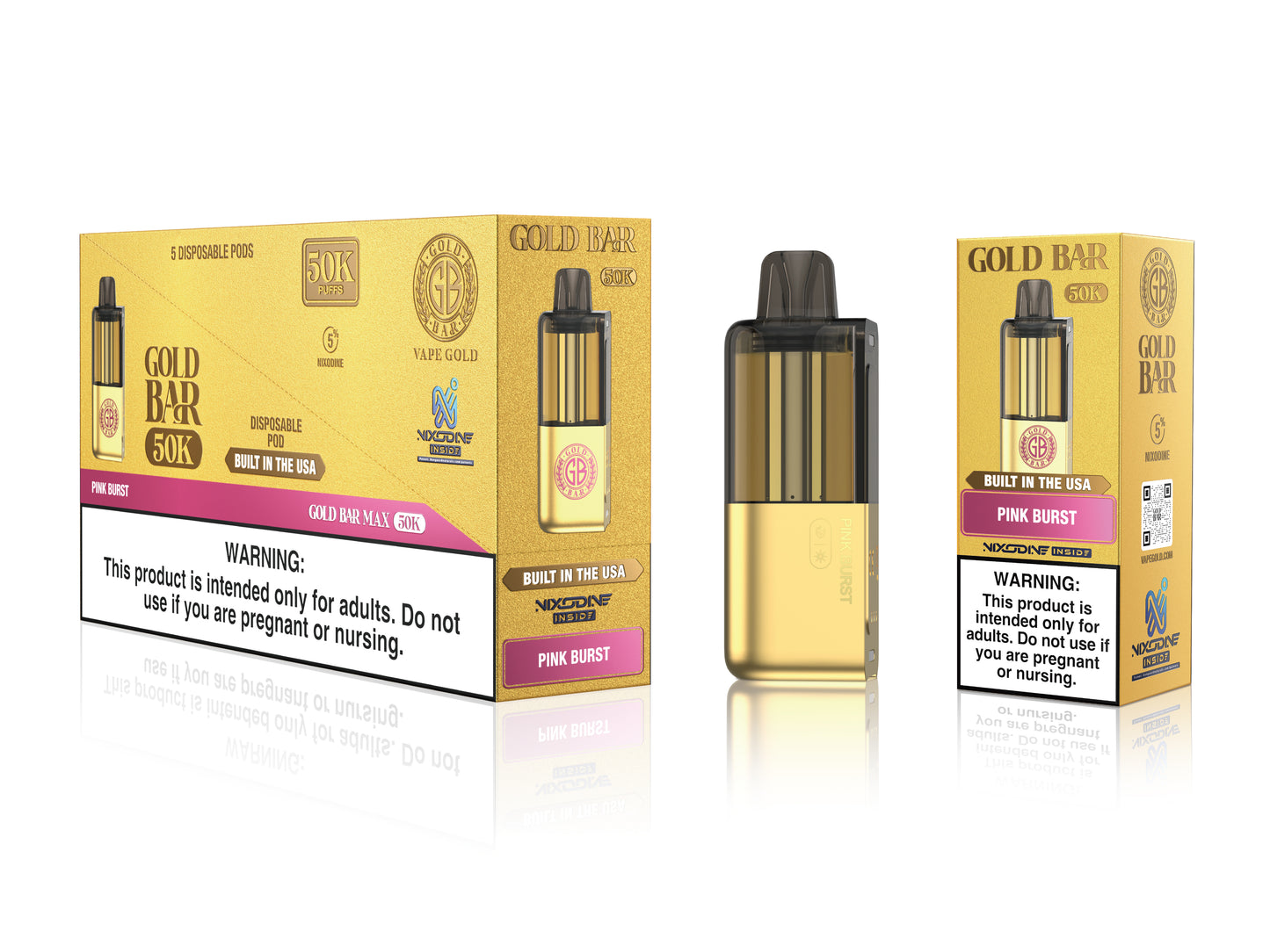 Gold Bar Max 50K Nixodine Disposable Pod (5/pack)