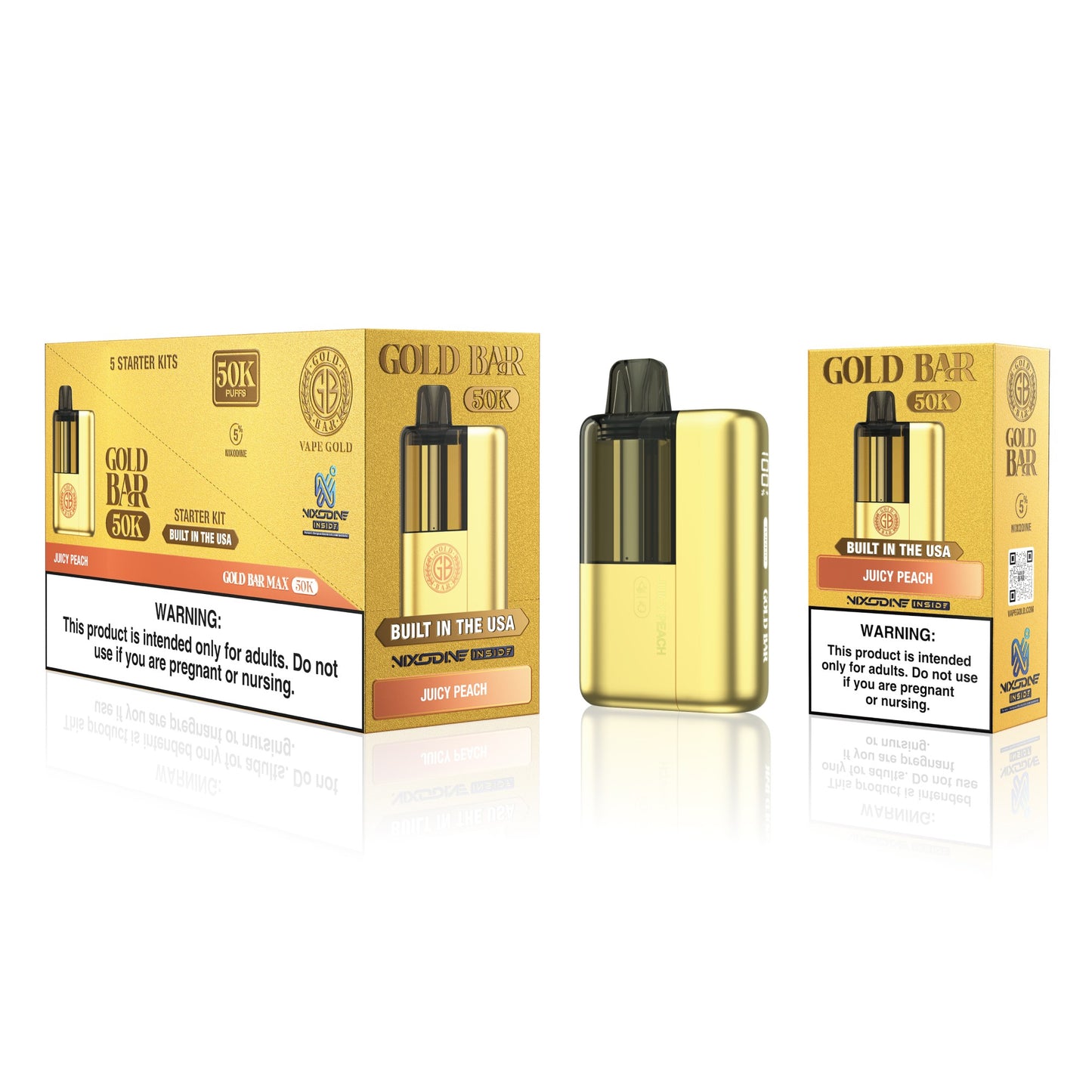 Gold Bar Max 50K Nixodine Disposable Kit (5/pack)