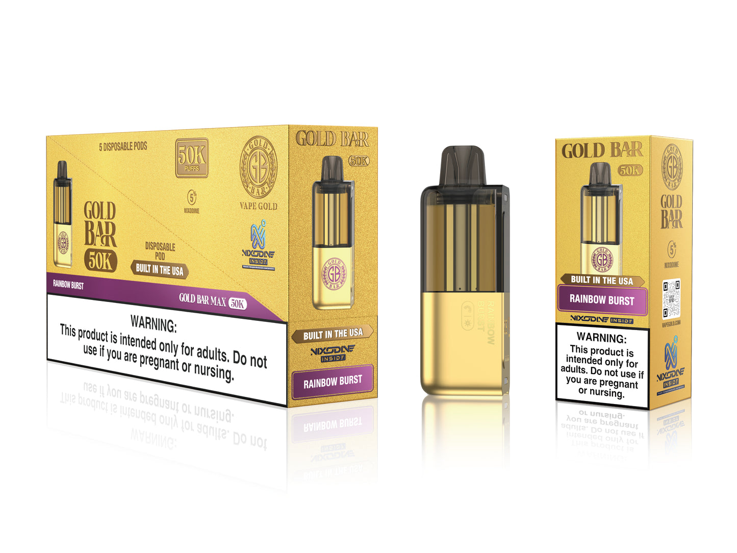 Gold Bar Max 50K Nixodine Disposable Pod (5/pack)