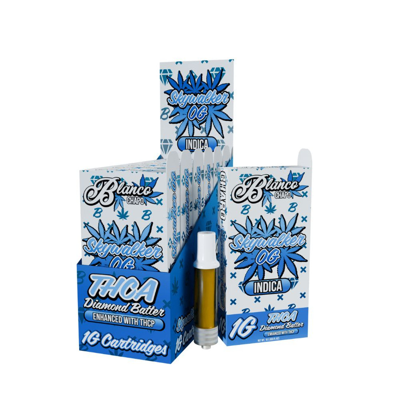 Chapo Blanco THC-A Diamond Batter Cartridge 1g (6/Pack) [DROPSHIP]