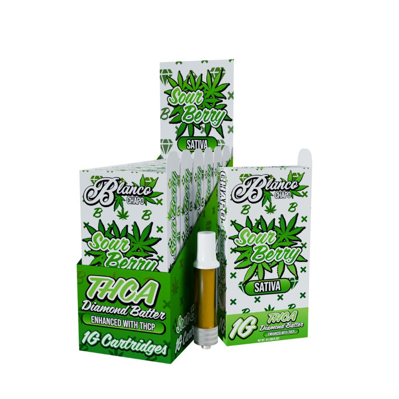 Chapo Blanco THC-A Diamond Batter Cartridge 1g (6/Pack) [DROPSHIP]