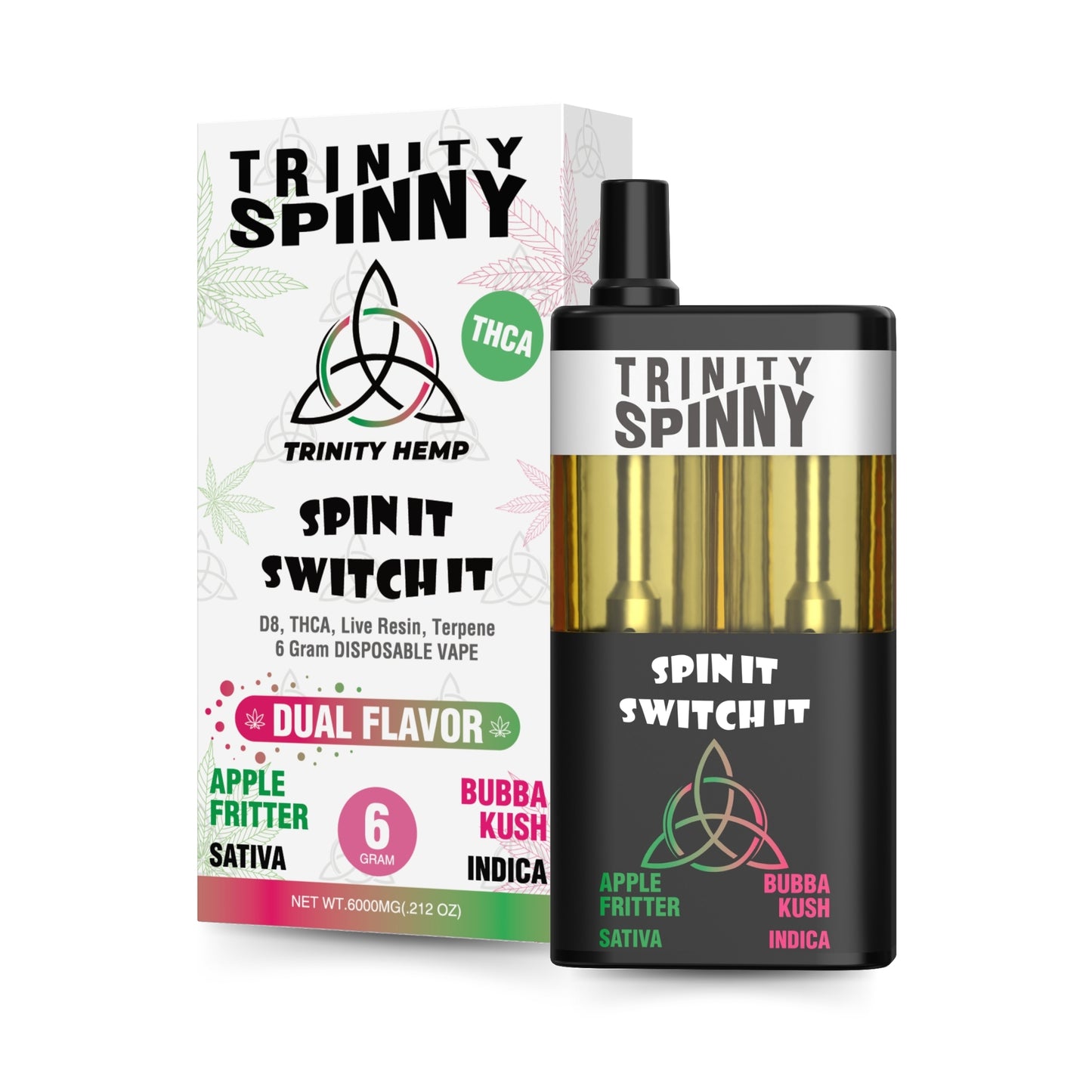 Trinity Hemp Spinny THC-A Dual Flavor Disposable 6g (5/Pack) [DROPSHIP]
