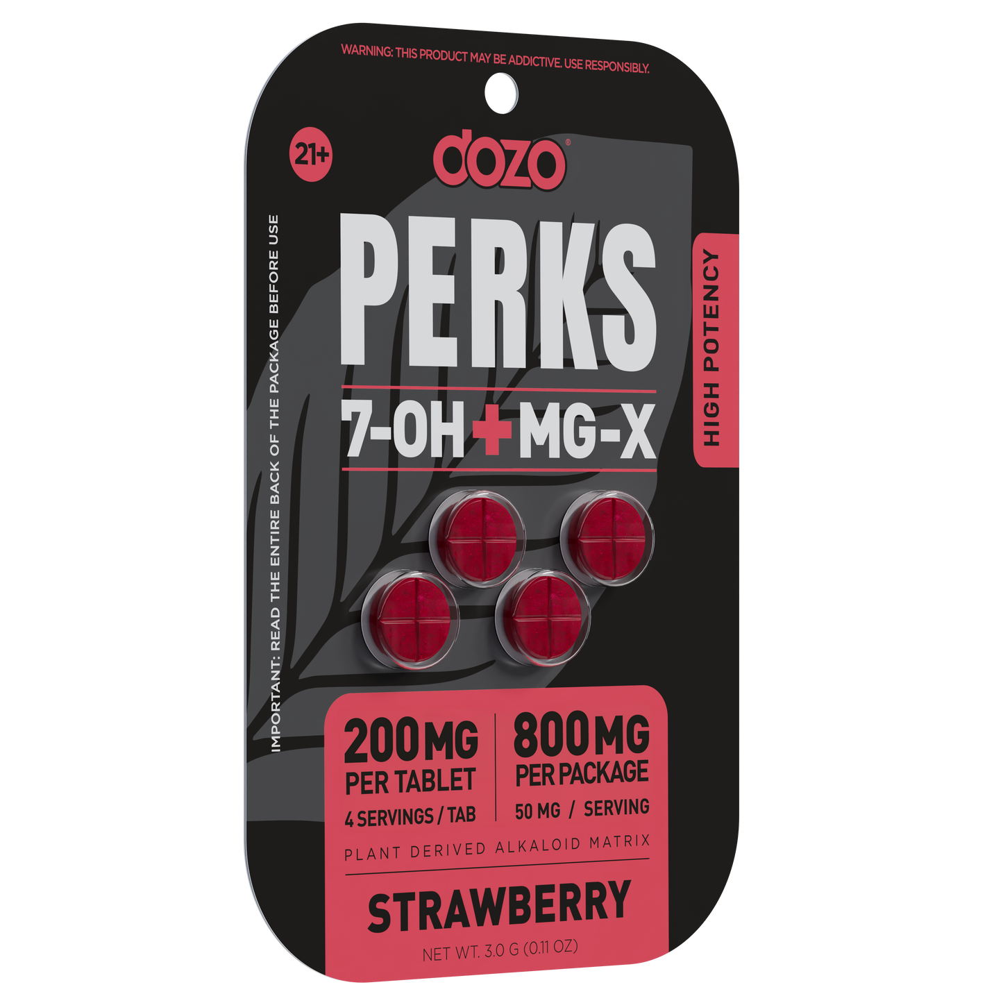 Dozo 7-Hydroxy + MG-X Perks Tablet 4ct 200mg (SINGLE)