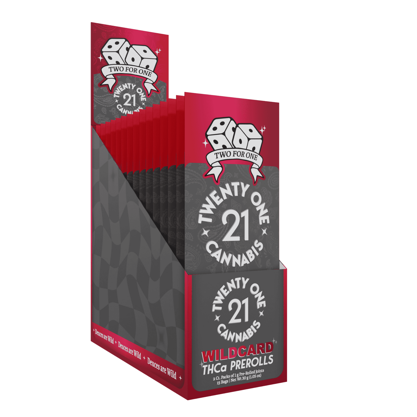 Twenty One THC-A Pre Roll 1g 2ct (15/pack) [DROPSHIP]