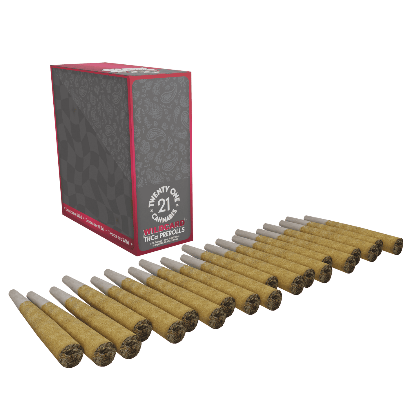 Twenty One THC-A Pre Roll 1g 2ct (15/pack) [DROPSHIP]