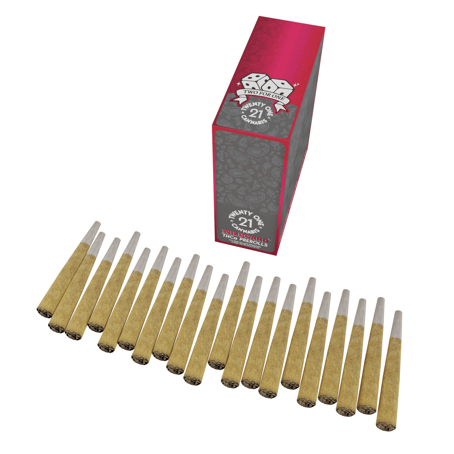 Twenty One THC-A Pre Roll 1g 2ct (15/pack) [DROPSHIP]