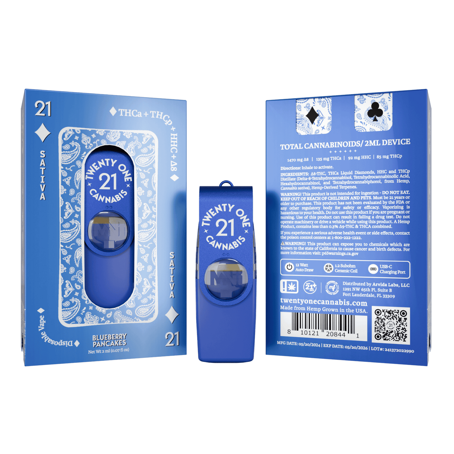 Twenty One THC-A + THC-P Disposable 2mL (6/pack) [DROPSHIP]