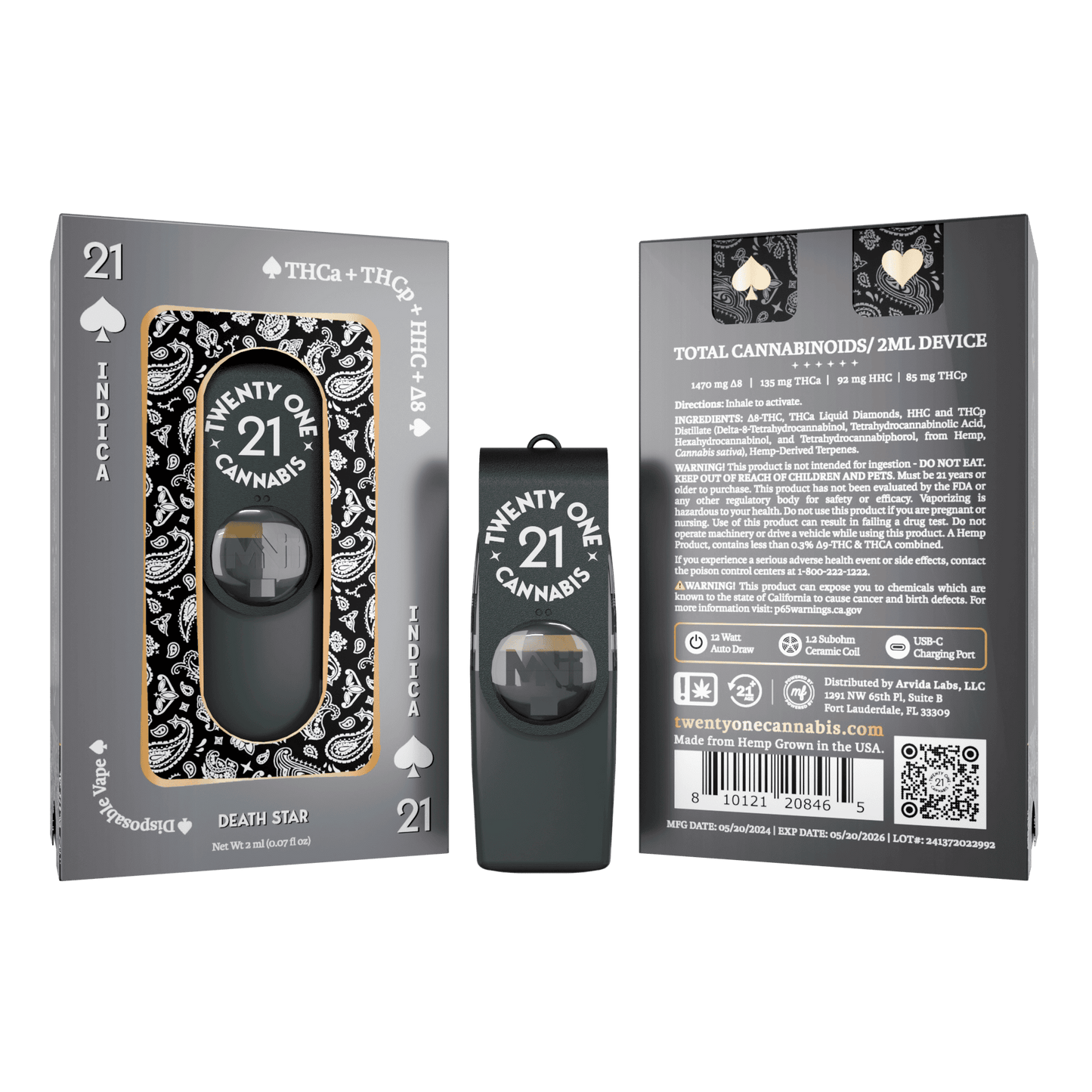 Twenty One THC-A + THC-P Disposable 2mL (6/pack) [DROPSHIP]