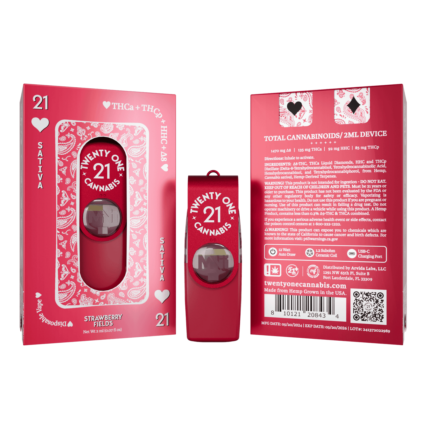 Twenty One THC-A + THC-P Disposable 2mL (6/pack) [DROPSHIP]