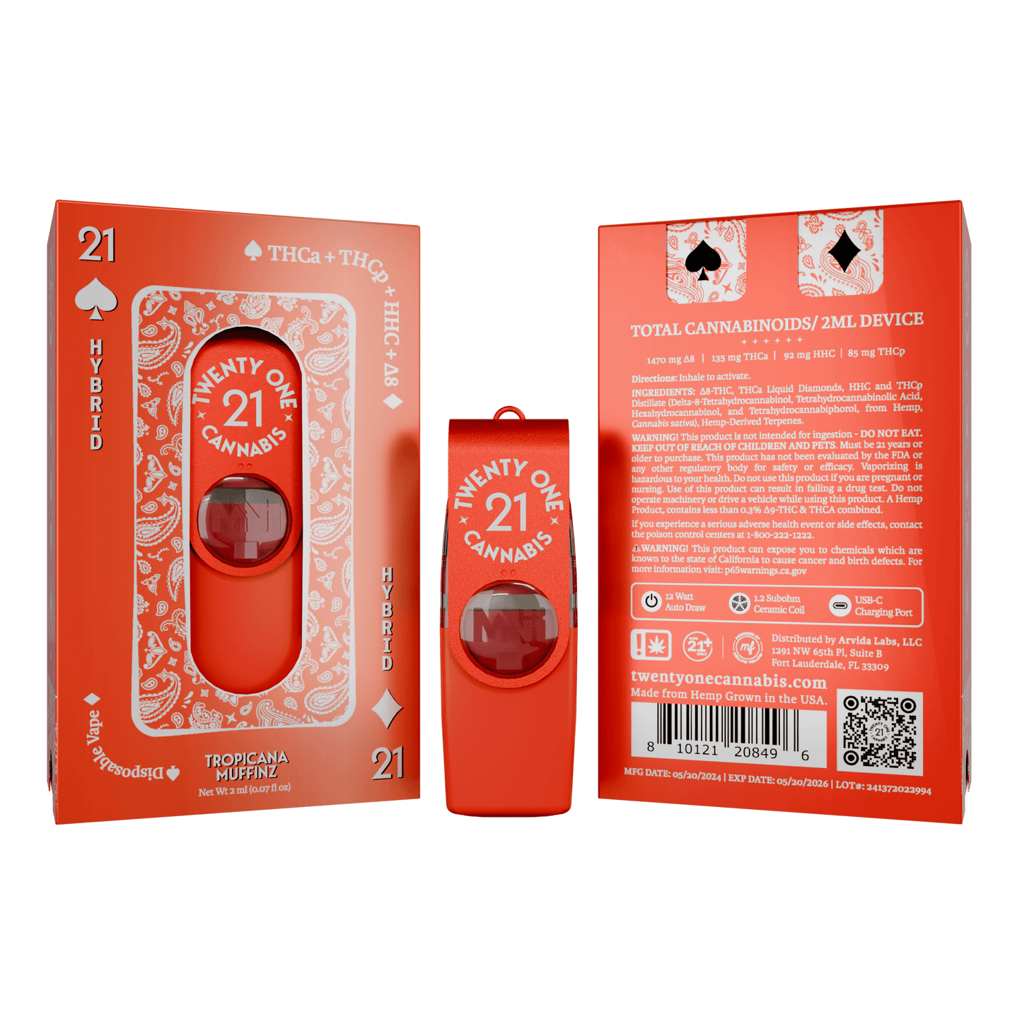 Twenty One THC-A + THC-P Disposable 2mL (6/pack) [DROPSHIP]