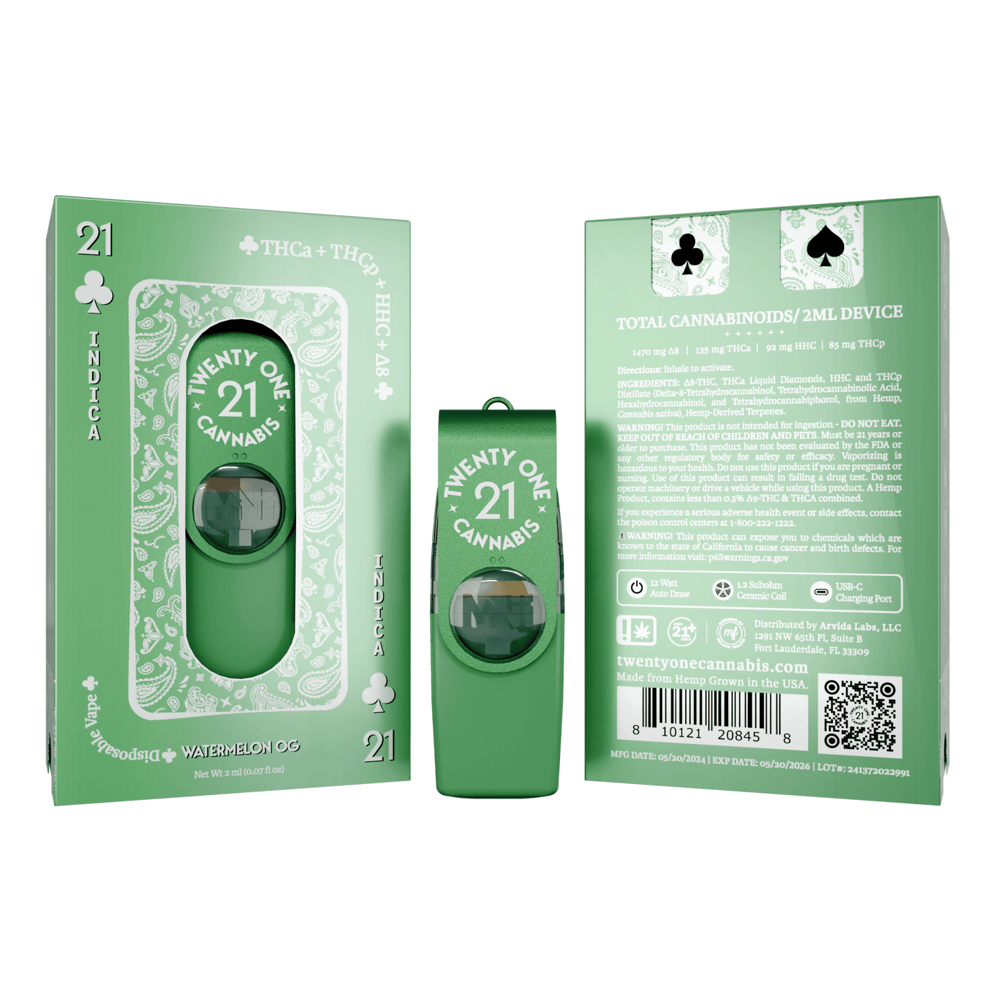 Twenty One THC-A + THC-P Disposable 2mL (6/pack) [DROPSHIP]