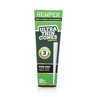 Hemper Ultra Thin Pre-Rolled Cones French Unbleached Paper King Size 3ct (24/pack)