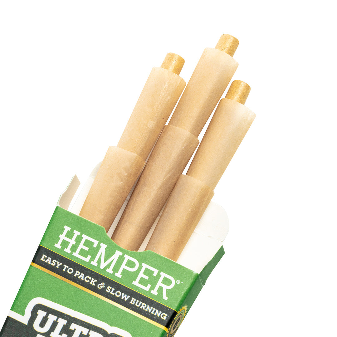 Hemper Ultra Thin Pre-Rolled Cones French Unbleached Paper 1 1/4 Size 6ct (24/pack)