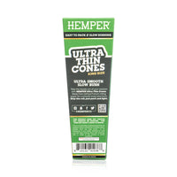 Hemper Ultra Thin Pre-Rolled Cones French Unbleached Paper King Size 3ct (24/pack)
