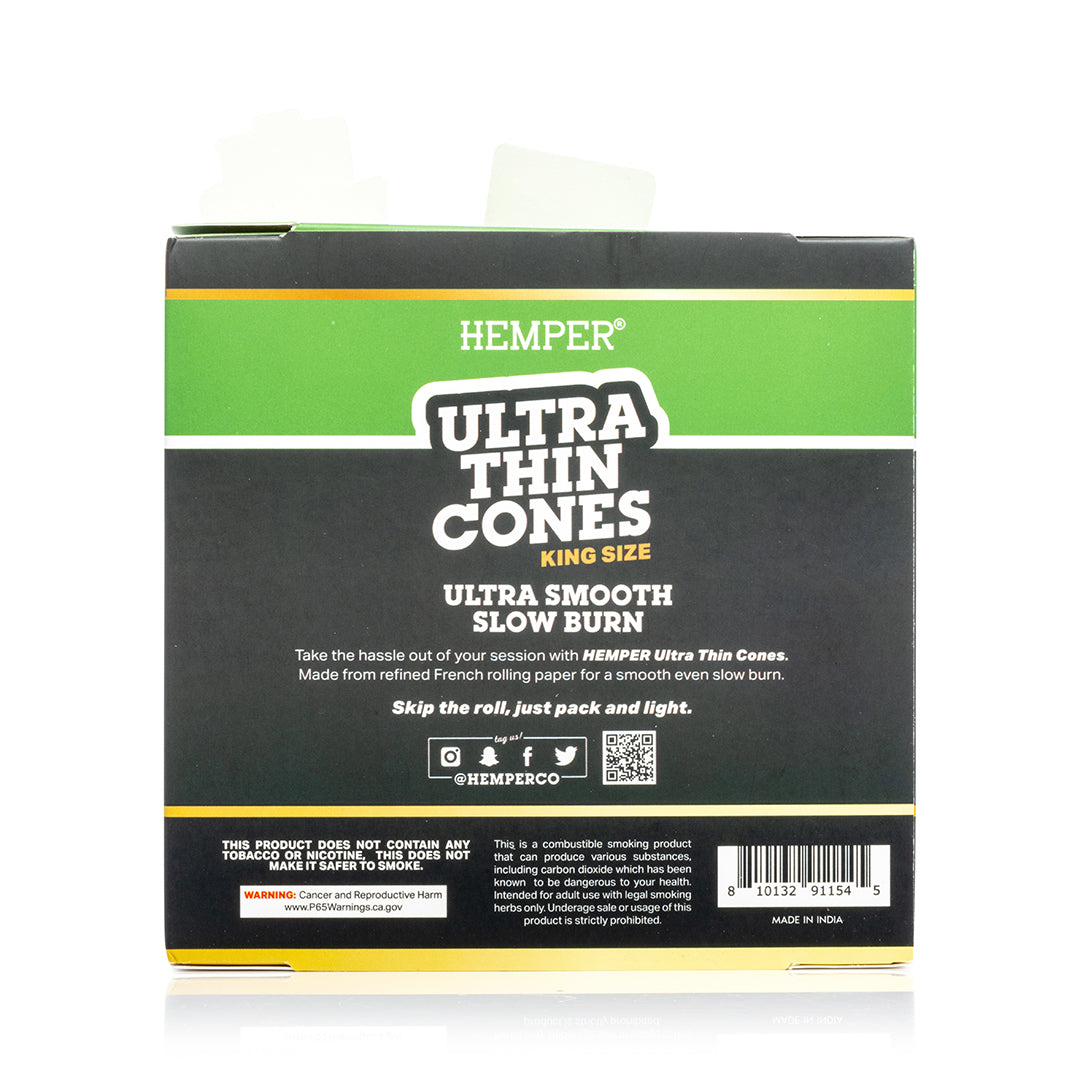 Hemper Ultra Thin Pre-Rolled Cones French Unbleached Paper King Size 3ct (24/pack)