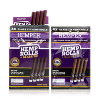 Hemper Pre-Rolled Mini Size Glass Tipped Hemp Cones 4ct (12/pack)