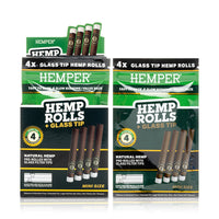 Hemper Pre-Rolled Mini Size Glass Tipped Hemp Cones 4ct (12/pack)