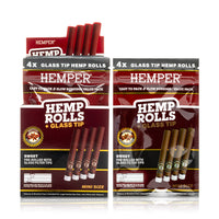Hemper Pre-Rolled Mini Size Glass Tipped Hemp Cones 4ct (12/pack)