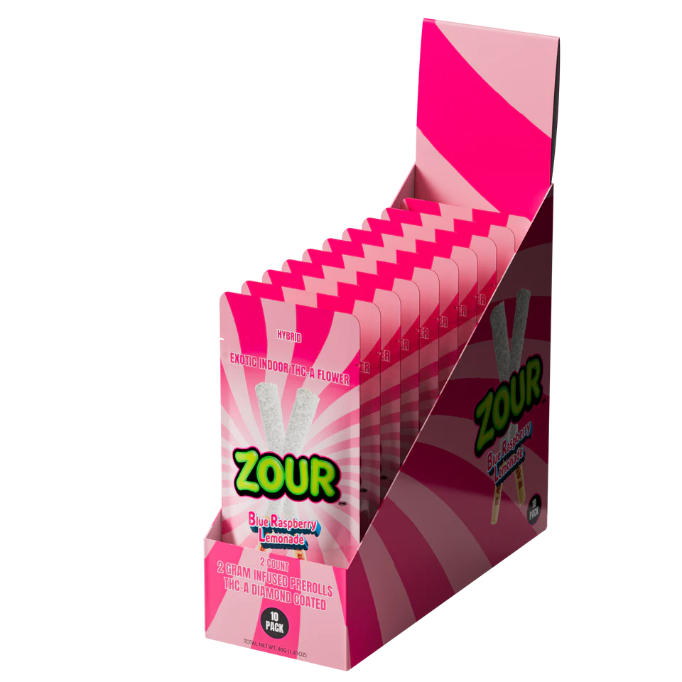 Zour Stash THC-A Diamond Coated Pre Roll 2g 2ct (SINGLE)
