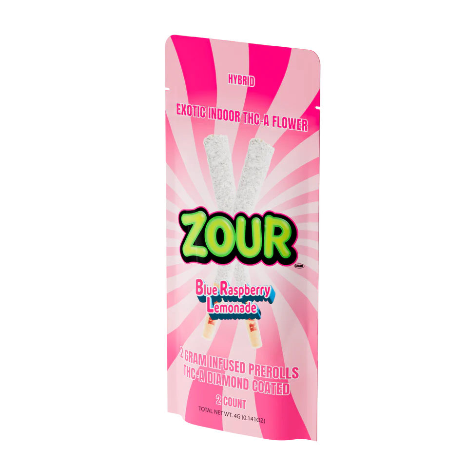 Zour Stash THC-A Diamond Coated Pre Roll 2g 2ct (SINGLE)