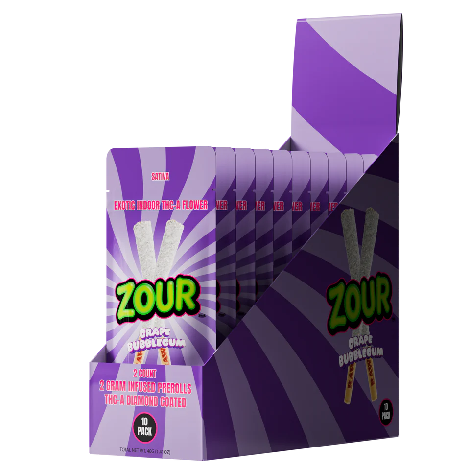 Zour Stash THC-A Diamond Coated Pre Roll 2g 2ct (SINGLE)