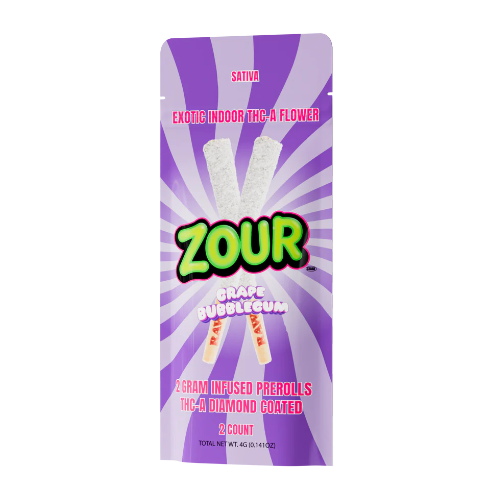 Zour Stash THC-A Diamond Coated Pre Roll 2g 2ct (SINGLE)