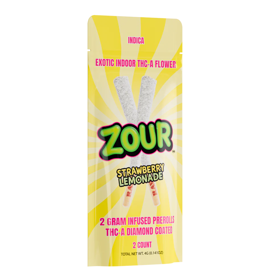 Zour Stash THC-A Diamond Coated Pre Roll 2g 2ct (SINGLE)