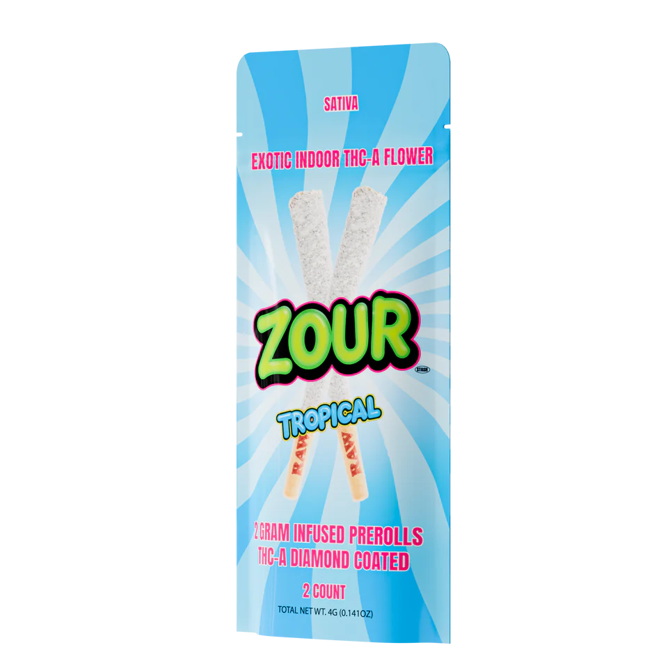 Zour Stash THC-A Diamond Coated Pre Roll 2g 2ct (SINGLE)