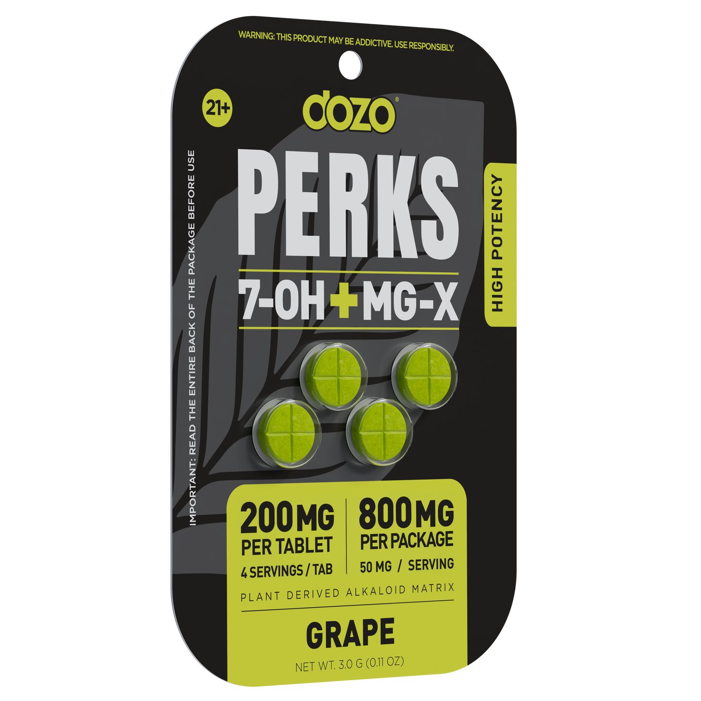 Dozo 7-Hydroxy + MG-X Perks Tablet 4ct 200mg (SINGLE)