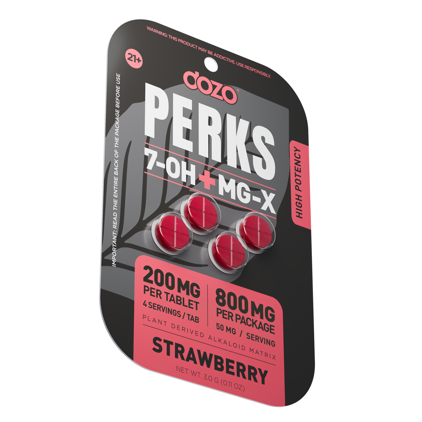 Dozo 7-Hydroxy + MG-X Perks Tablet 4ct 200mg (SINGLE)