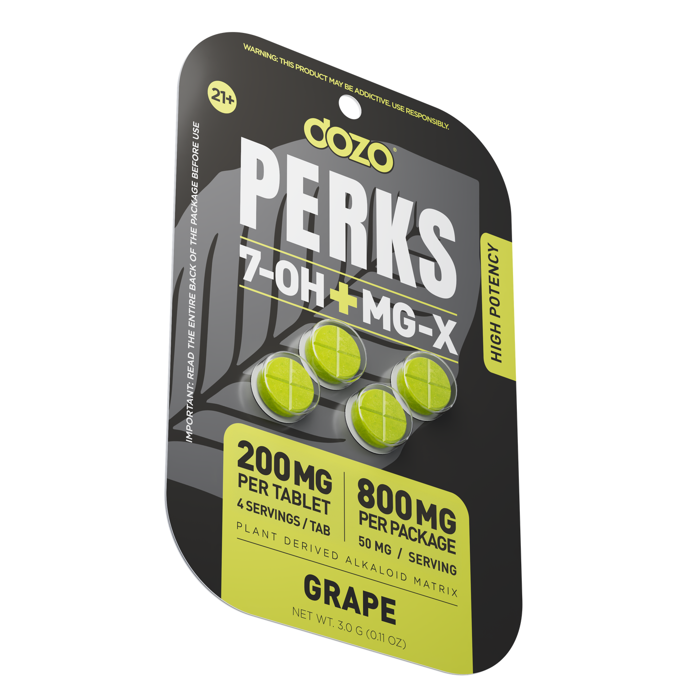 Dozo 7-Hydroxy + MG-X Perks Tablet 4ct 200mg (SINGLE)