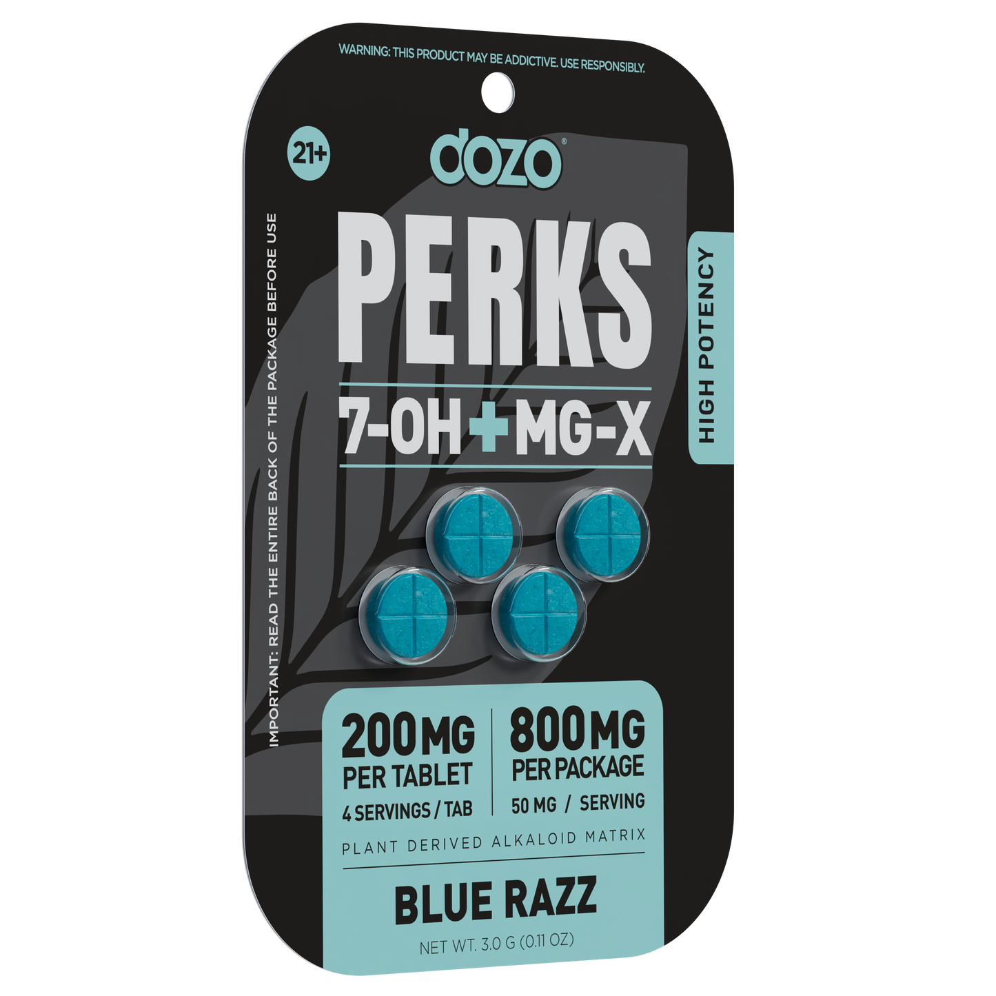Dozo 7-Hydroxy + MG-X Perks Tablet 4ct 200mg (SINGLE)
