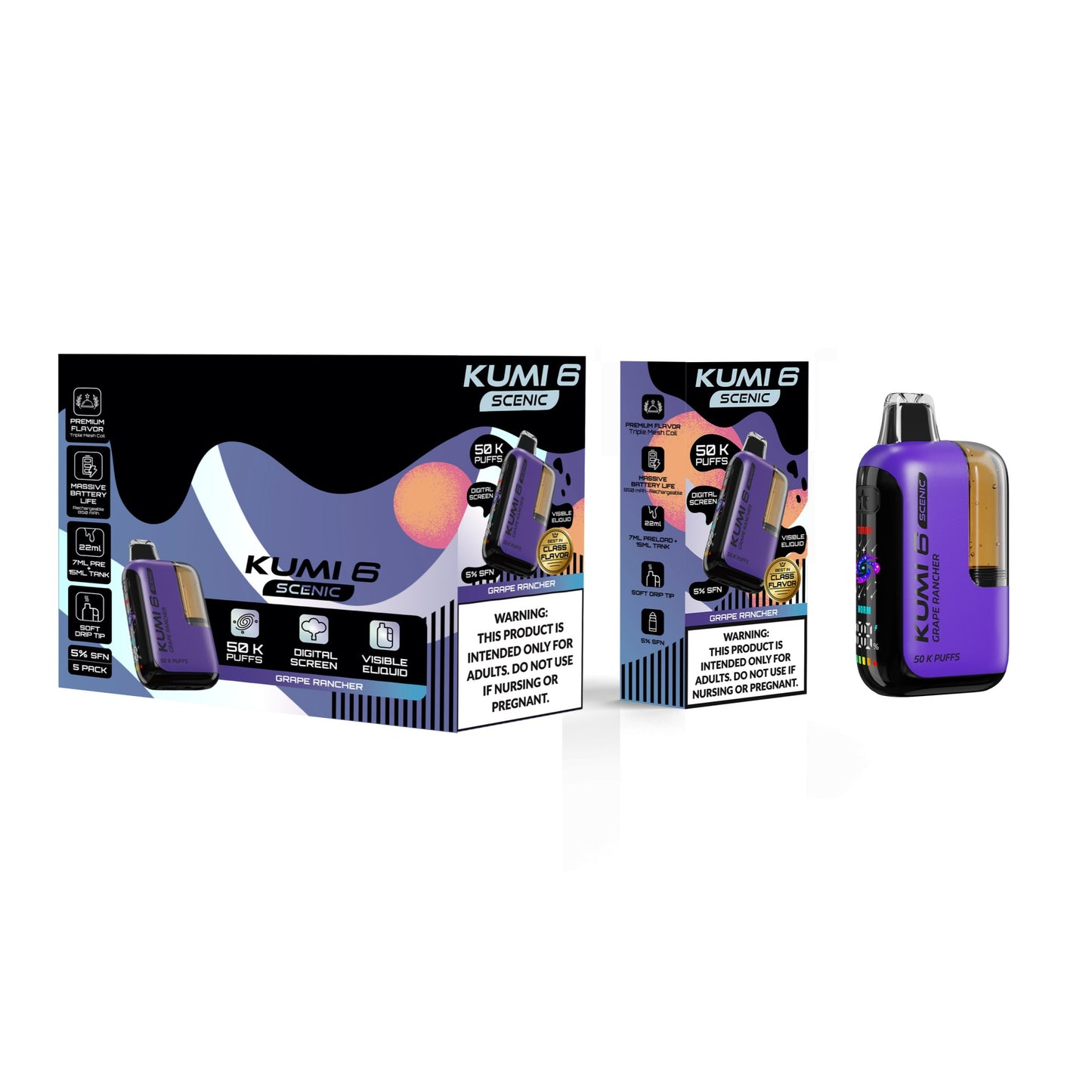 KUMI Six Scenic 50K Disposable 22mL (5/pack) [DROPSHIP]
