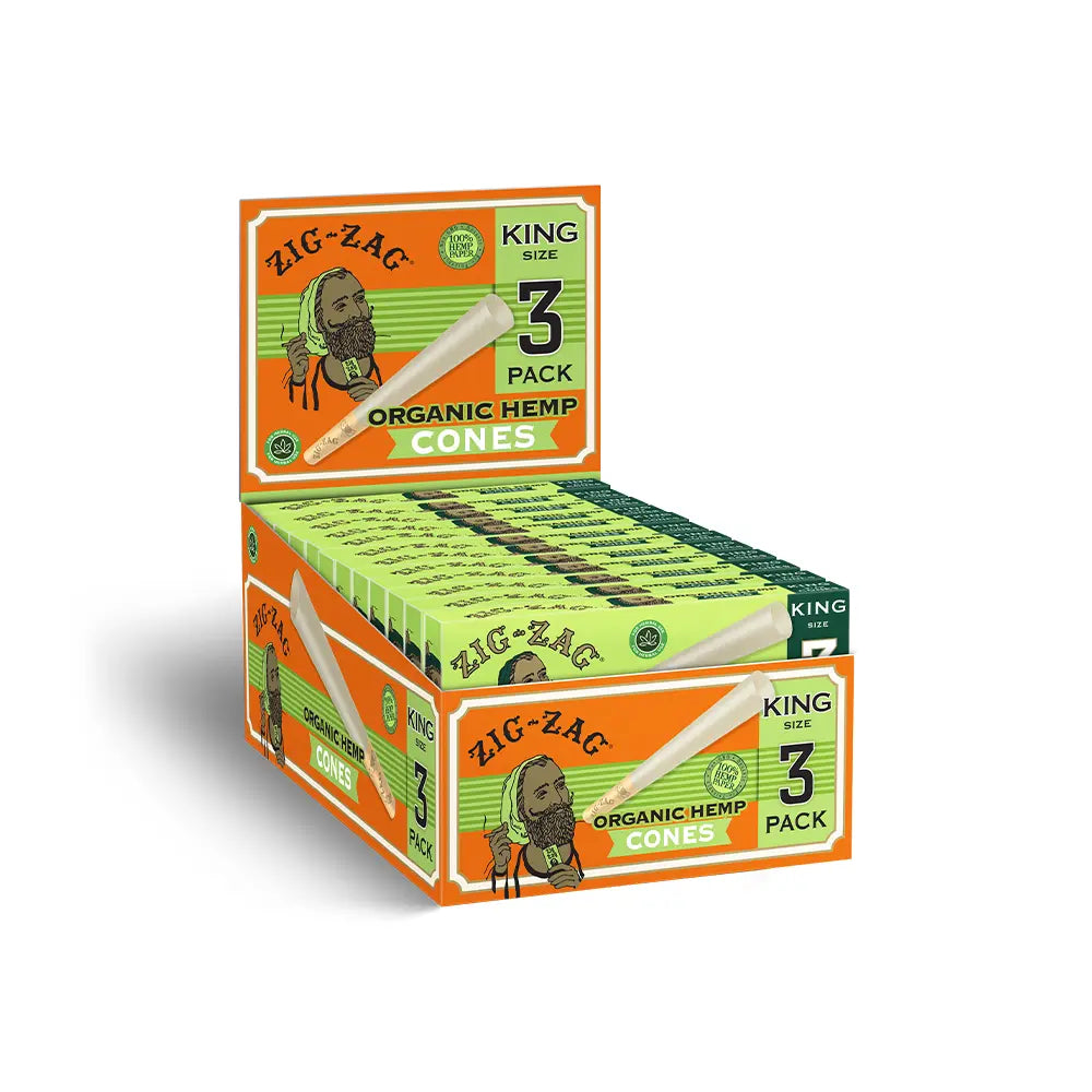 Zig Zag Organic Hemp Cones King Size 3ct (24/pack)
