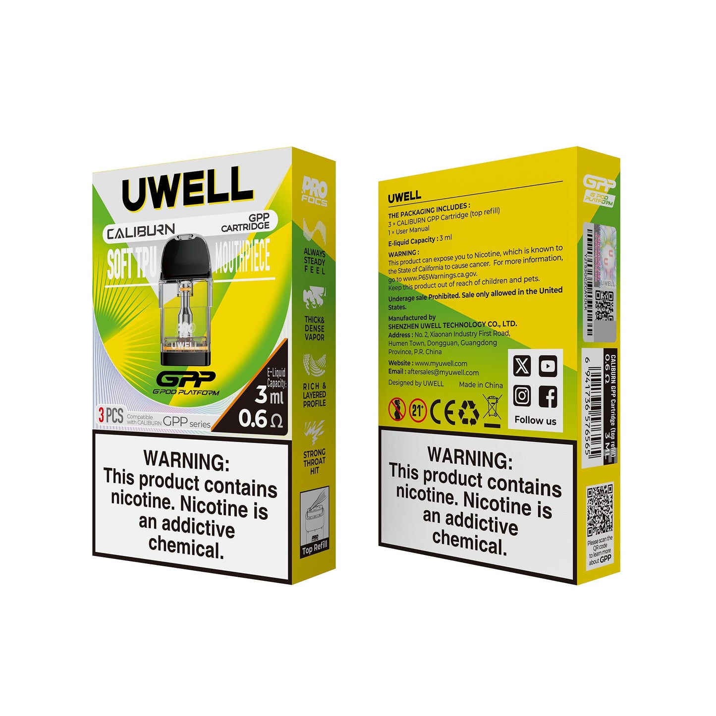 Uwell Caliburn GPP Replacement Pods 3mL (3/pack)