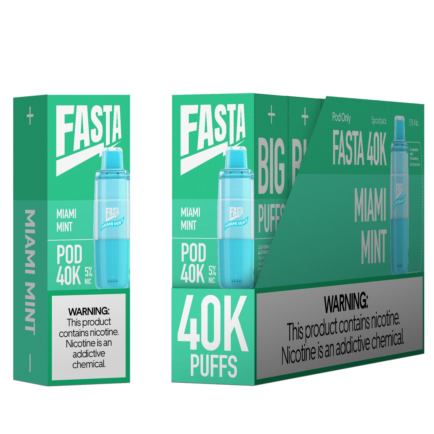 Fasta 40K Disposable Pod 20mL (5/pack)