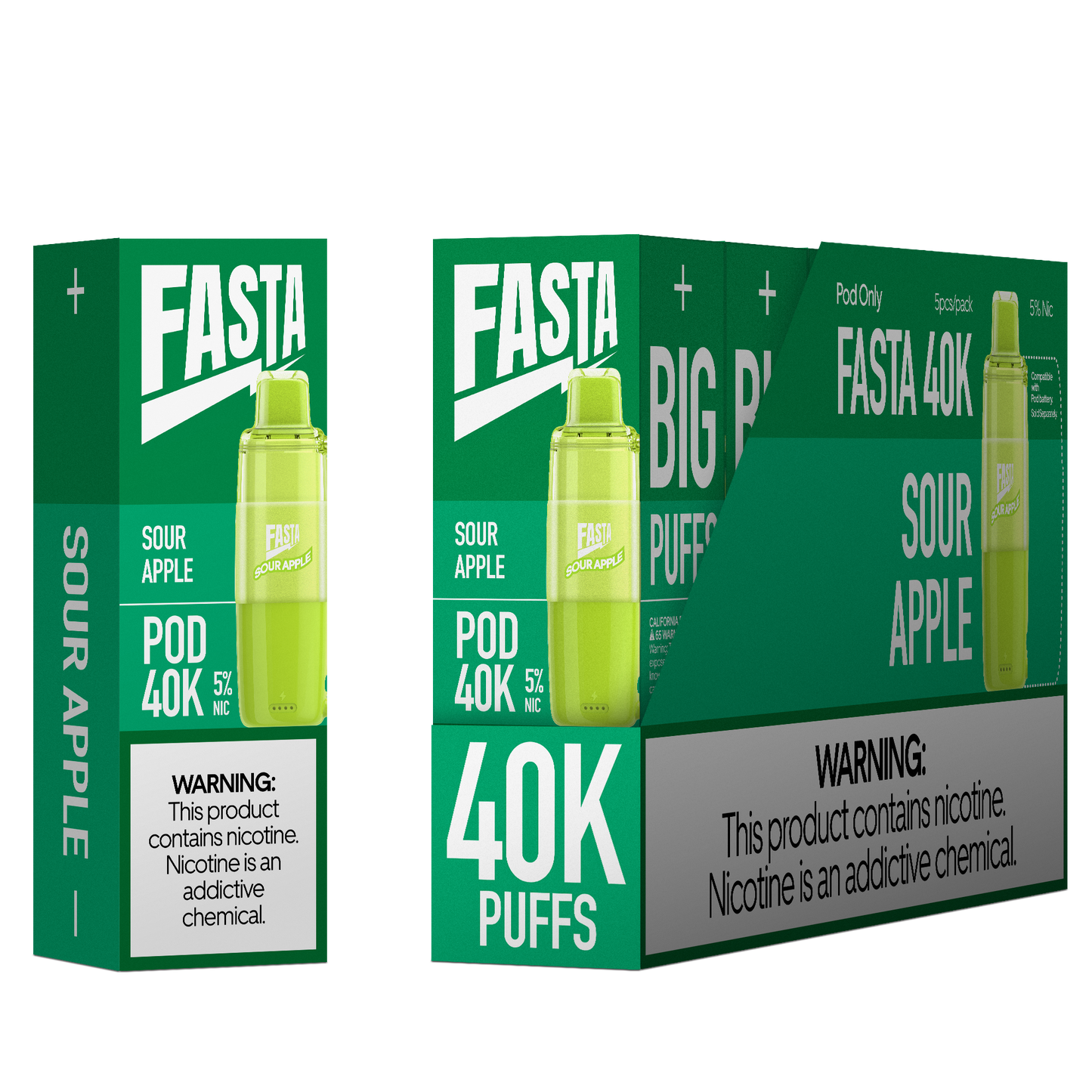 Fasta 40K Disposable Pod 20mL (5/pack)